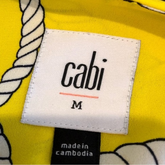 NWT - Cabi Yellow and White Nautical Blouse 🌼 - Picture 9 of 10